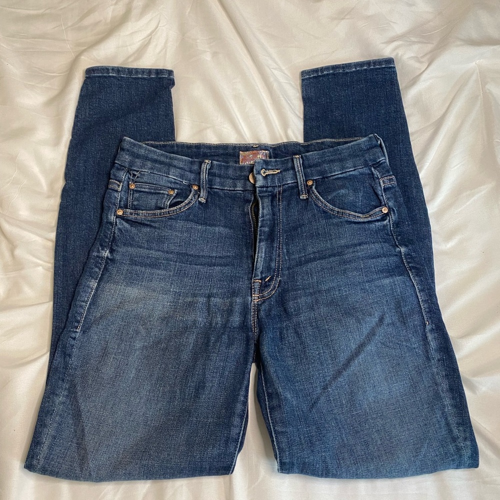 MOTHER High Waist Looked in Girl Crush Womens 27 Denim Pants